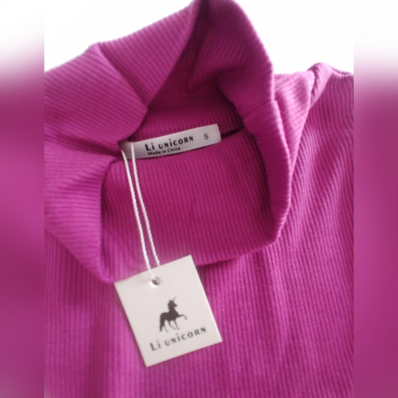 Li Unicorn Purple Ribbed Bodysuit Small - Picture 1 of 3